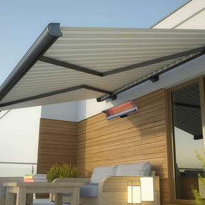 Sined Stufa Infrarossi Parete 2000 Riscaldatore Riflettente Parete Con Telecomando 2000w Grigio Con Telecomando Ottimo Anche Come Diffusore Di Calore a Parete Protetto Contro i Getti Dacqua Ip65