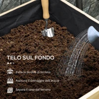 Fioriera da Giardino con Fori di Drenaggio e 4 Ruote, in Legno di Abete e Acciaio, 99x42x81 cm