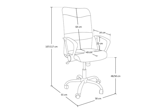 Sedia da ufficio direzionale, poltrona operativa in tessuto traforato e ecopelle bianca SU-08ETSI