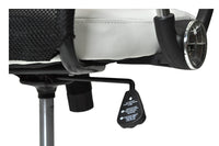 Sedia da ufficio direzionale, poltrona operativa in tessuto traforato e ecopelle bianca SU-08ETSI