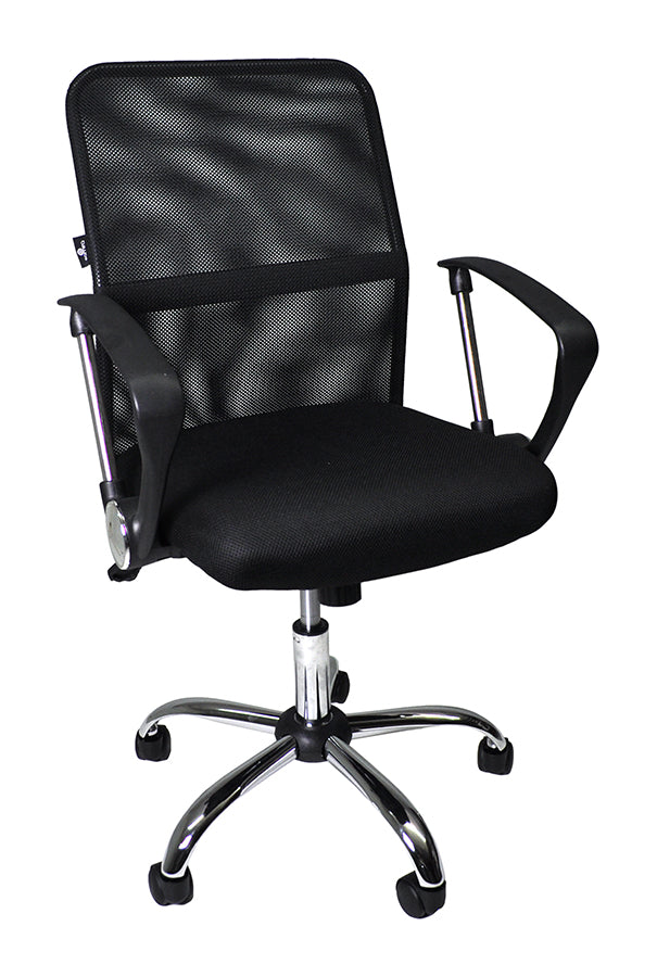 Sedia da ufficio operativa girevole, sedia regolabile in tessuto nero - Pavia - SU-10TPV