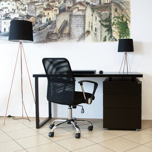 Sedia da ufficio operativa girevole, sedia regolabile in tessuto nero - Pavia - SU-10TPV