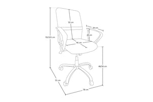 Sedia da ufficio operativa girevole, sedia regolabile in tessuto nero - Pavia - SU-10TPV