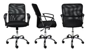 Sedia da ufficio operativa girevole, sedia regolabile in tessuto nero - Pavia - SU-10TPV