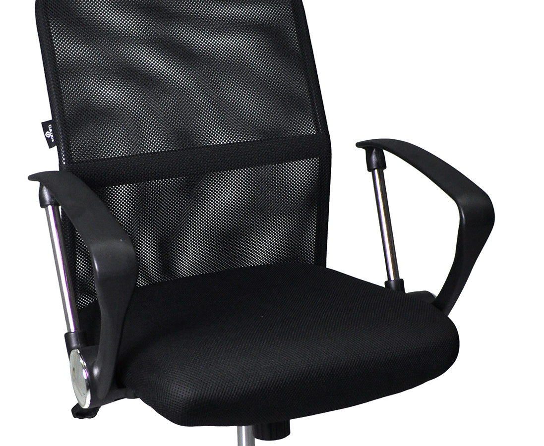 Sedia da ufficio operativa girevole, sedia regolabile in tessuto nero - Pavia - SU-10TPV