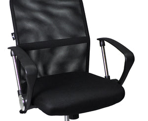 Sedia da ufficio operativa girevole, sedia regolabile in tessuto nero - Pavia - SU-10TPV