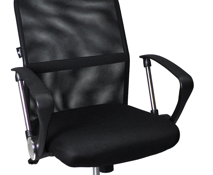 Sedia da ufficio operativa girevole, sedia regolabile in tessuto nero - Pavia - SU-10TPV