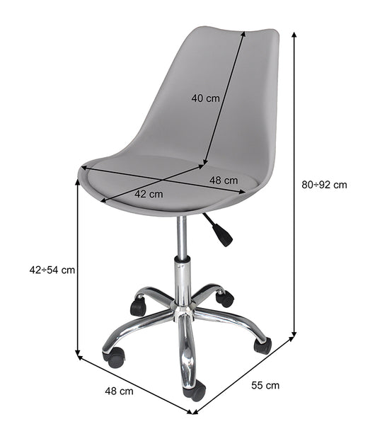 Sedia da ufficio girevole, sedia da scrivania grigia con rotelle mod. SALLY SU01SAPM