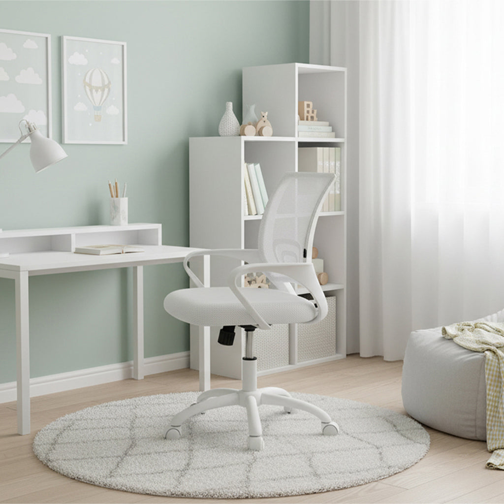 Sedia da ufficio ergonomica girevole bianca - Happy - SU08HAPP