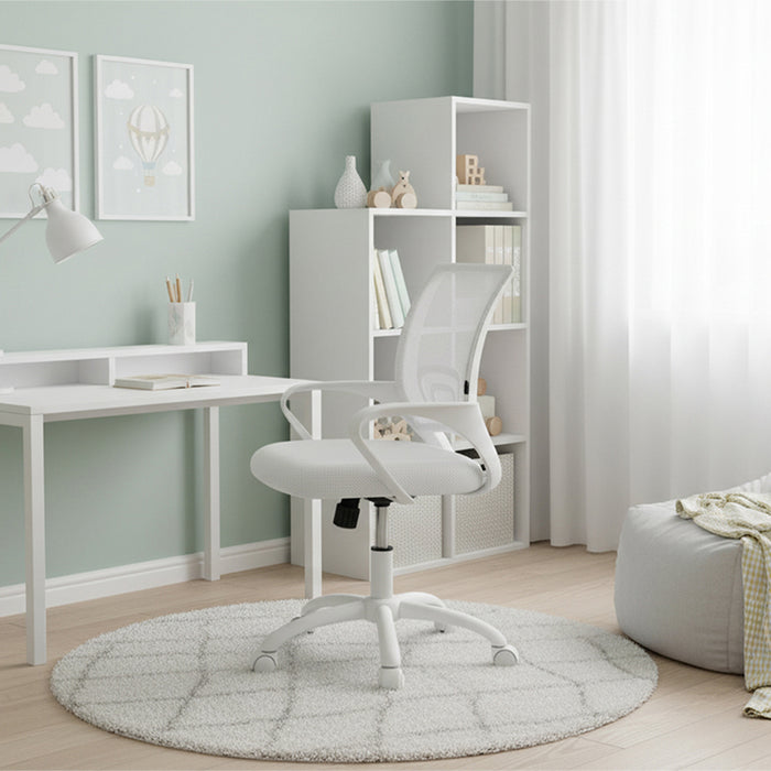 Sedia da ufficio ergonomica girevole bianca - Happy - SU08HAPP