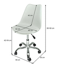 Sedia da ufficio girevole, sedia da scrivania bianca con rotelle SALLY SU08SAPM