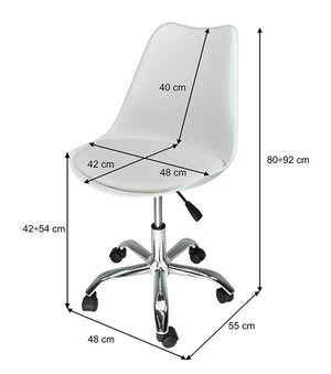 Sedia da ufficio girevole, sedia da scrivania bianca con rotelle SALLY SU08SAPM