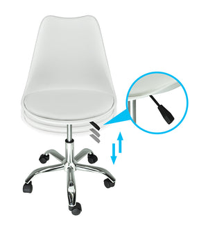 Sedia da ufficio girevole, sedia da scrivania bianca con rotelle SALLY SU08SAPM