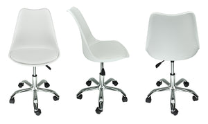 Sedia da ufficio girevole, sedia da scrivania bianca con rotelle SALLY SU08SAPM