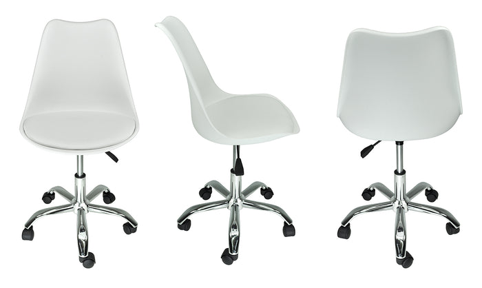 Sedia da ufficio girevole, sedia da scrivania bianca con rotelle SALLY SU08SAPM