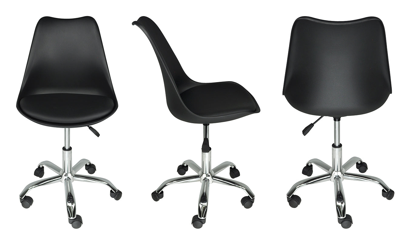 Sedia da ufficio girevole, sedia da scrivania nera con rotelle SALLY SU10SAPM
