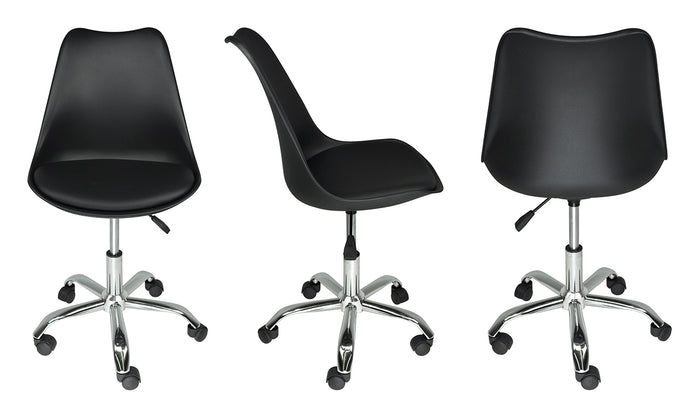 Sedia da ufficio girevole, sedia da scrivania nera con rotelle SALLY SU10SAPM