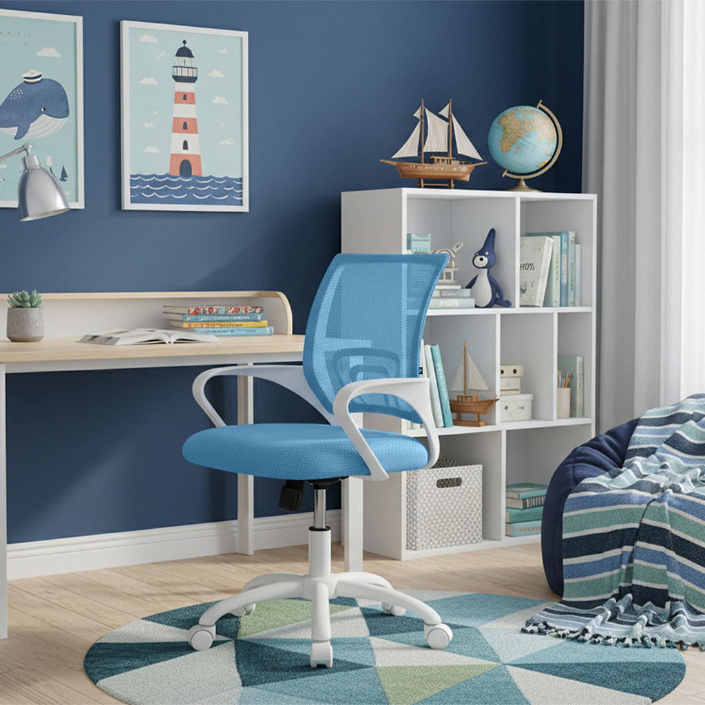 Sedia da ufficio ergonomica girevole azzurra- Happy - SU18HAPB