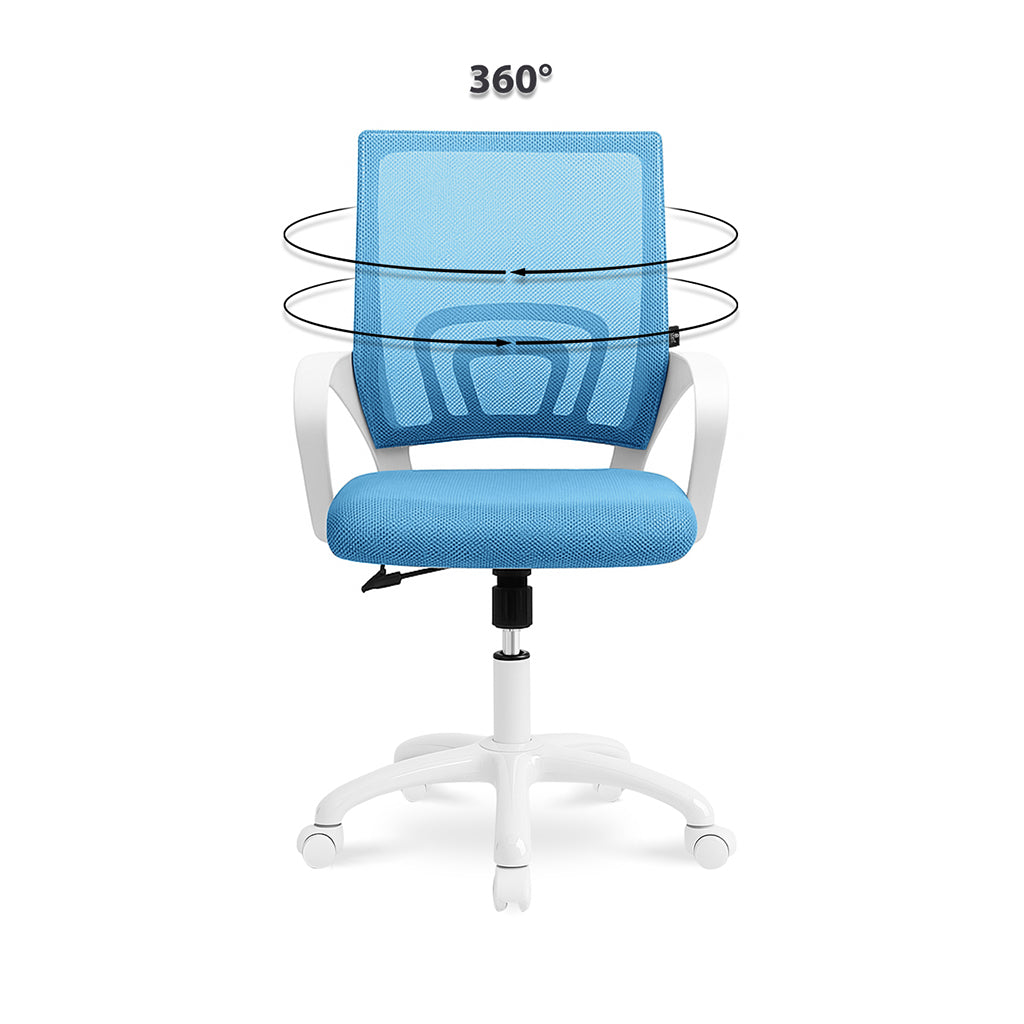 Sedia da ufficio ergonomica girevole azzurra- Happy - SU18HAPB