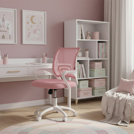 Sedia da ufficio ergonomica girevole rosa - Happy - SU19HAPB