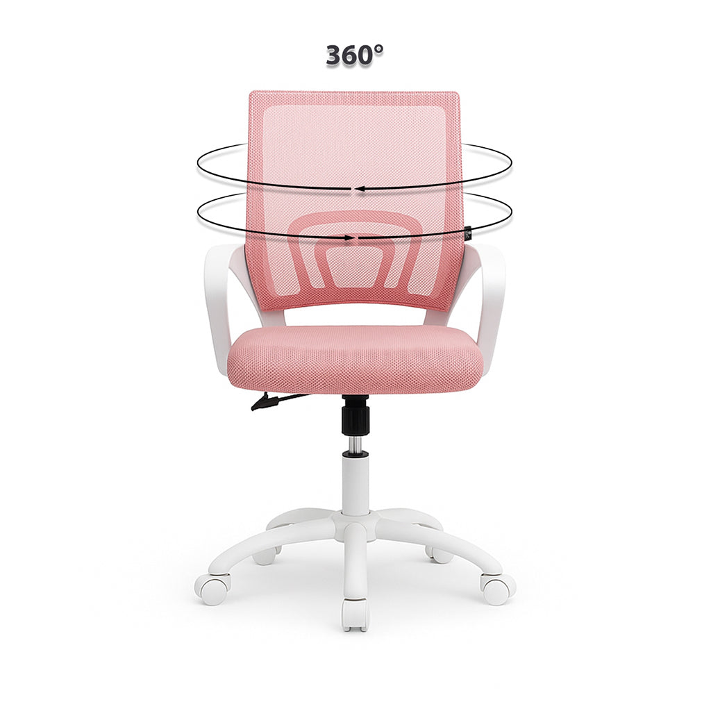 Sedia da ufficio ergonomica girevole rosa Ã¢â¬â Happy