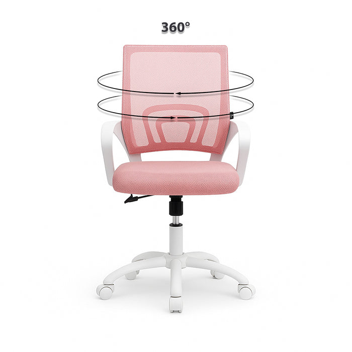 Sedia da ufficio ergonomica girevole rosa Ã¢â¬â Happy