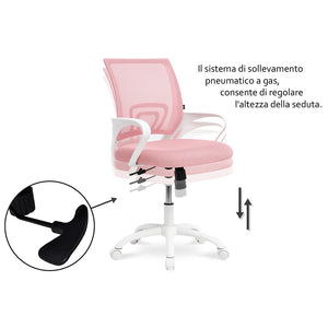 Sedia da ufficio ergonomica girevole rosa Ã¢â¬â Happy