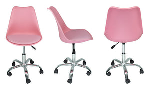 Sedia da ufficio girevole, sedia da scrivania rosa con rotelle SALLY SU19SAPM