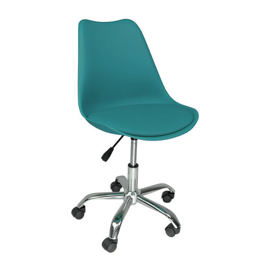 Sedia da ufficio girevole, sedia da scrivania verde petrolio con rotelle mod. SALLY - SU26SAPM