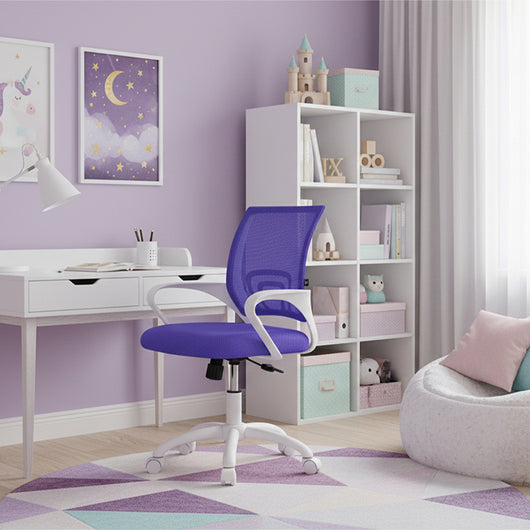 Sedia da ufficio ergonomica girevole viola - Happy