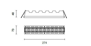 SUB BIG FARETTO DA INCASSO 10 LUCI 20W 1660LM 4000K IP20 L.27,4CM