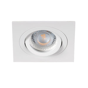 Faretto Incasso Sun Orientabile Quadrato Alluminio Bianco 1 Luce Gu10