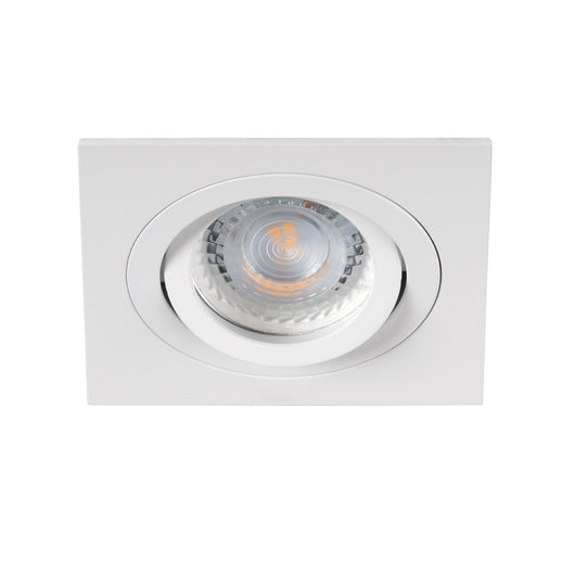 Faretto Incasso Sun Orientabile Quadrato Alluminio Bianco 1 Luce Gu10