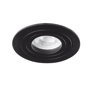 Faretto Incasso Sun Orientabile Tondo Alluminio Nero 1 Luce Gu10 D9,2Cm