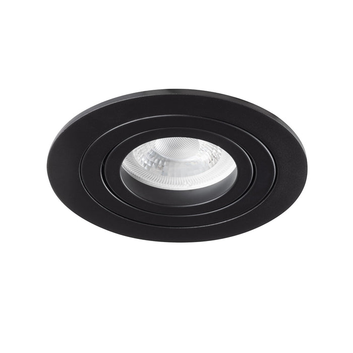 Faretto Incasso Sun Orientabile Tondo Alluminio Nero 1 Luce Gu10 D9,2Cm