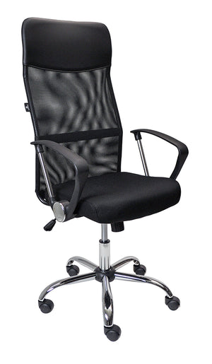 Sedia da ufficio girevole, poltrona presidenziale in tessuto nero mod. Milano SUP-10ETMI