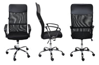 Sedia da ufficio girevole, poltrona presidenziale in tessuto nero mod. Milano SUP-10ETMI