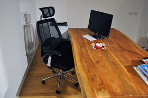 Sedia da ufficio presidenziale, poltrona operativa in tessuto nero SUP-10TFI