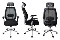 Sedia da ufficio presidenziale, poltrona operativa in tessuto nero SUP-10TFI