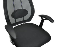 Sedia da ufficio presidenziale, poltrona operativa in tessuto nero SUP-10TFI