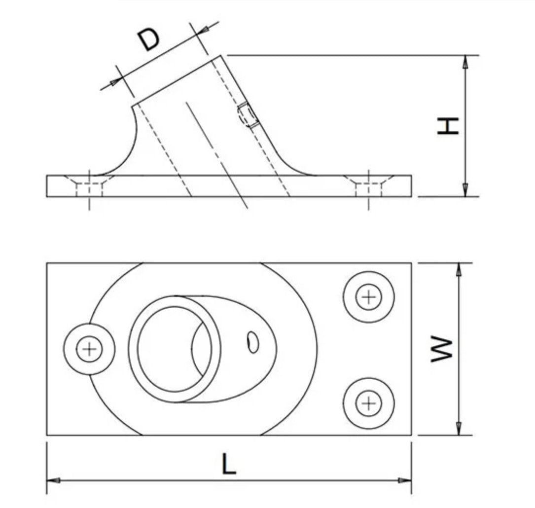 SUPPORTO ASTA PORTABANDIERA Ø MM.14