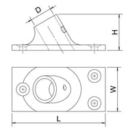 SUPPORTO ASTA PORTABANDIERA Ø MM.14