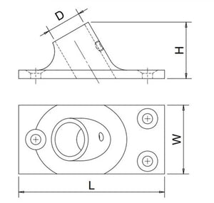 SUPPORTO ASTA PORTABANDIERA Ø MM.14