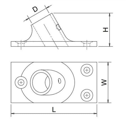 SUPPORTO ASTA PORTABANDIERA Ø MM.14