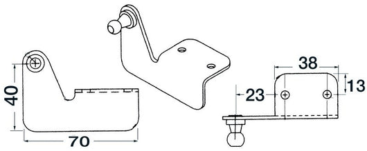 SUPPORTO INOX A SQUADRA SBALZO SX Ø mm.8