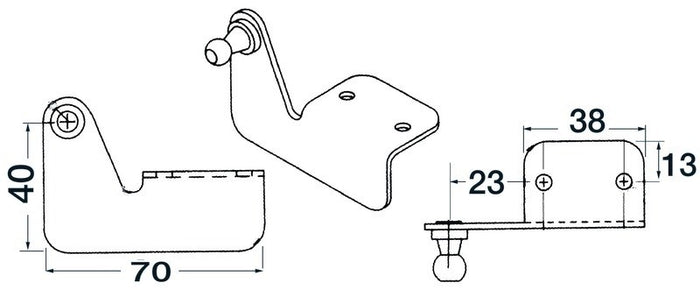 SUPPORTO INOX A SQUADRA SBALZO SX Ø mm.8