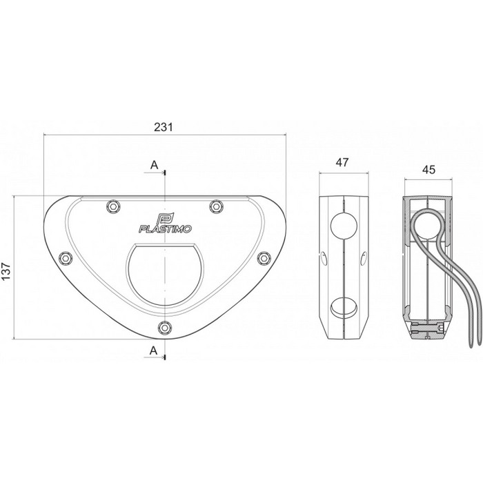 SUPPORTO MOTORE FUORIBORDO GRIGIO