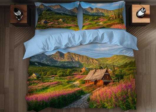 Copripiumino Matrimoniale Stampa Digitale In 100% Cotone Disegno Svizzera