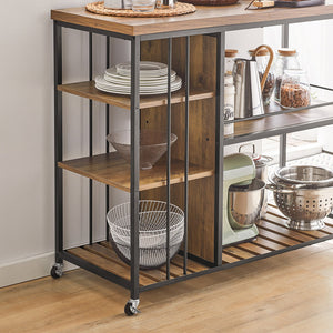 Carrello da portata con 5 ripiani Carrello laterale Carrello da cucina ripiano per microonde 110x45x92cm SVW18-F