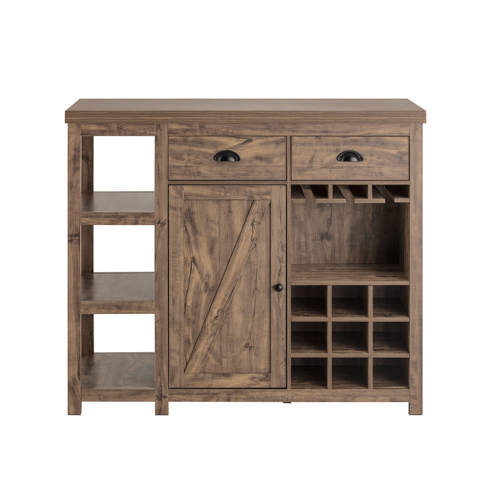 Credenza Buffet Con 3 Vani A Giorno Isola Cucina Tavolo Bar Stile Industriale Vintage 110x55x95 Cm SVW20-N SoBuy